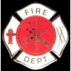 FIRE DEPARTMENT PIN WHITE MALTESE CROSS LOGO PIN